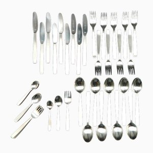 Stainless Steel Cutlery for Nine People by Helmut Alder for Amboss, 1960s, Set of 59