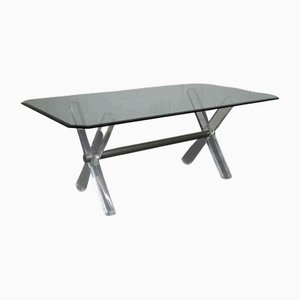 Vintage Coffee Table in Glass and Acrylic Glass, 1980s