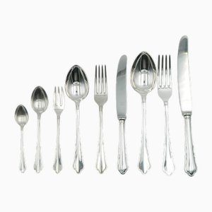 Silver-Plated Cutlery Set for Six People, 1920s, Set of 57