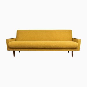Scandinavian Style Yellow Boucle Folding Sofa, 1960s