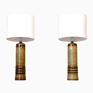 Große schwedische Porzellan Tischlampen von Olle Alberius für Rörstrand, 1960er, 2er Set