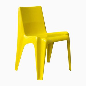 Kunststoff Stuhl in Gelb, 1970er