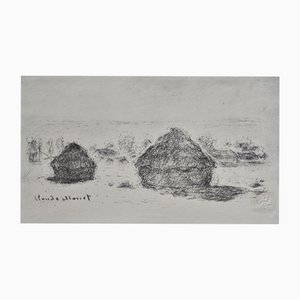 After Claude Monet, Haystacks, 1918, Lithograph