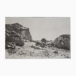 After Claude Monet, Boat Between Cliffs, 1918, Lithograph
