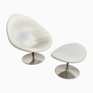 Globe Chair mit Fußhocker von Pierre Paulin für Artifort, 1970er