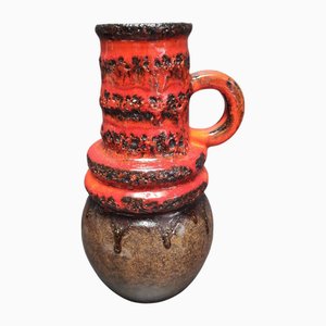 Rissige Keramikvase mit Fat Lava Glasur von Scheurich, 1970er