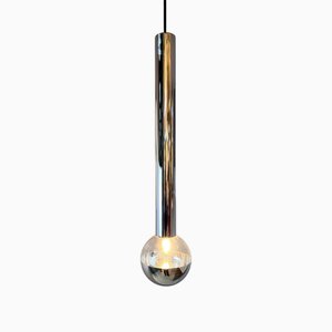 Hanging Lamp with Big Globe in Chrome by Motoko Ishii for Staff
