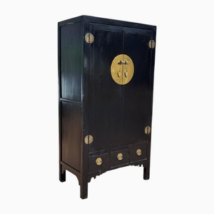 Black Lacquer and Brass Cabinet