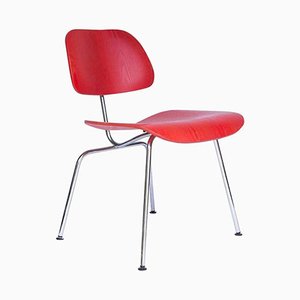 Vintage DCM Red Easy Chair by Charles & Ray Eames for Vitra
