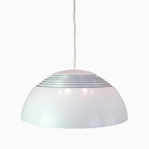 Grey Aluminium and Steel Royal Pendant by Arne Jacobsen, 1960s