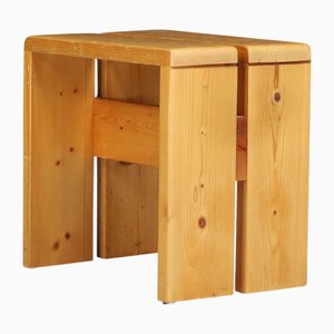 Mid-Century Pine Stool Ski Resort attributed to Charlotte Perriand for Les Arcs, 1960s