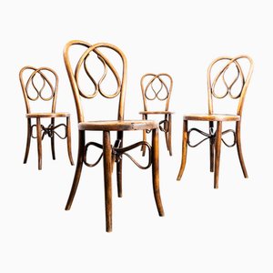 Pretzel-Shaped Dining Chairs from Thonet, 19th Century, Set of 4