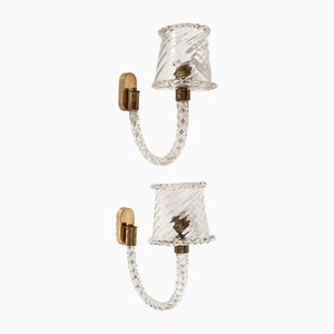 Applique vintage di Barovier & Toso, anni '50, set di 2