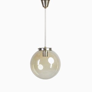 Lámpara colgante vintage con globo de vidrio burbuja de Kamenicky Senov