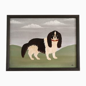 Matt Rix, King Charles Spaniel, Oil on Panel, Framed