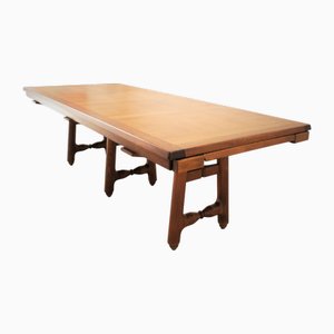 Large Gustave Table in Light Oak by Guillerme et Chambron for Votre Maison, 1960s