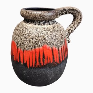 Ceramic Vase with Fat Lava Glaze and Handle from Scheurich, 1970s