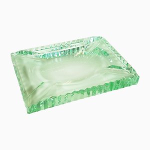 Cendrier Zig Zag en Verre Taillé dans le style de Fontana Arte, 1950s