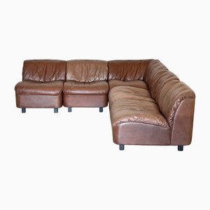 Model Deca Modular Leather Sofa by Tito Agnoli for Arflex, 1970s, Set of 5
