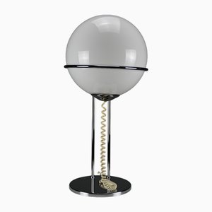 Mid-Century Modern Space Age Chrome and Glass Globe Table Lamp, 1970s