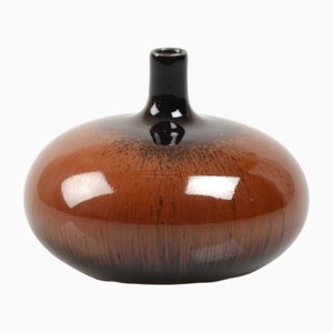 Zwiebelförmige glatt glasierte Steingut Keramikvase von Carl-Harry Stålhane für Rörstrand, 1950er