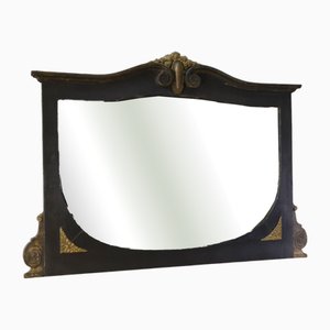 Art Deco Mirror with Wood and Bronze Ornament, 1930s