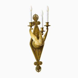 Large Wall Lamp with Swan Figure, 1880s