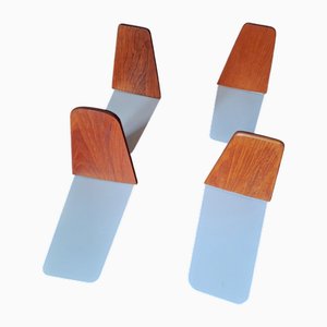 Teak and Metal Bookends, 1960s, Set of 4