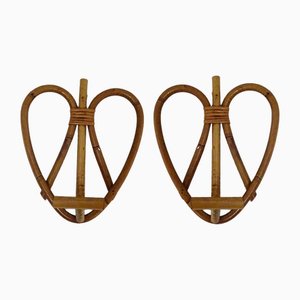 Bamboo Wall Hooks, 1960s, Set of 2