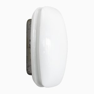 Mid-Century White Opaline Glass Sconce from Glashütte Limburg, Germany