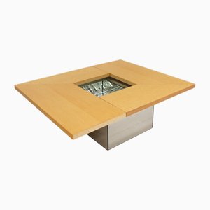 Birds Eye Maple Coffee Table with Hidden Bar by Paul Michel, 1970s