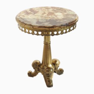 Französischer Vintage Onyx Beistelltisch mit Messinggestell, 1950er