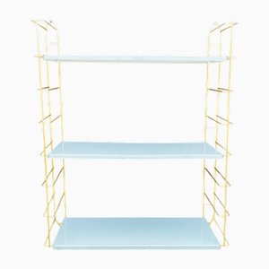 Estantería ajustable Mid-Century moderna de latón y metal, años 60