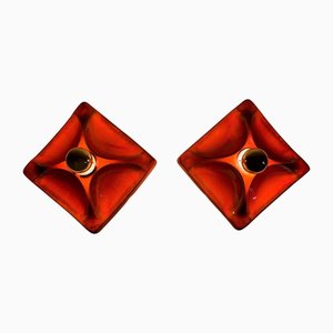 Mid-Century Modern Fat Lava Ceramic Wall Lights from Hustadt Leuchten, 1960s, Set of 2