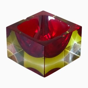Red Submerged Murano Glass Bowl, 1960s