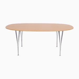 Vintage Dining Table in Beech by Piet Hein for Fritz Hansen, 1960s