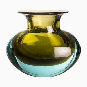 Vaso Sommerso a forma di fagiolo in vetro di Murano attribuito a Flavio Poli per Seguso Vetri d'Arte, Italia, anni '50