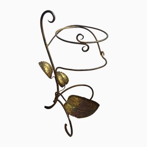 Golden Metal Rack and Umbrella Stand, 1950s