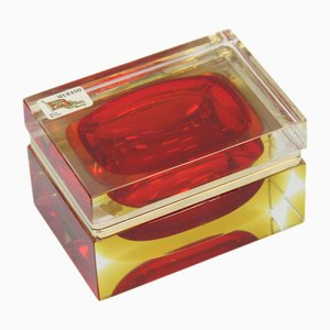 Scatola in vetro di Murano di Alessandro Mandruzzato, anni '70