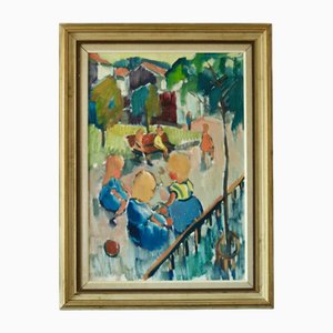 Nils Severin, Parkblick, Mitte 20. Jh., Öl auf Leinwand, Gerahmt