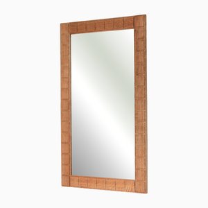 Scandinavian Modern Oak Wall Mirror in the style of Kjaernulf, Denmark, 1960s