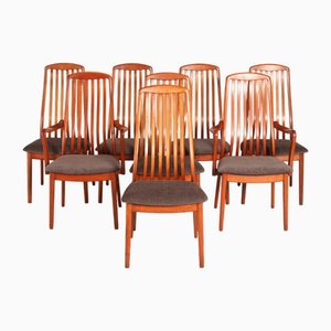 Sedie da pranzo Mid-Century in teak di Preben Schou, Danimarca, anni '70, set di 8