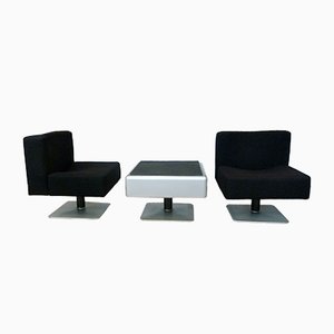 System 350 Lounge Chairs & Side Table by Herbert Hirche for Mauser, 1974, Set of 3