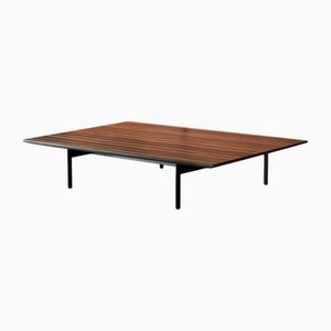 New York Low Coffee Table in Black Painted Metal and Ebony Wood by Quinti Sedute