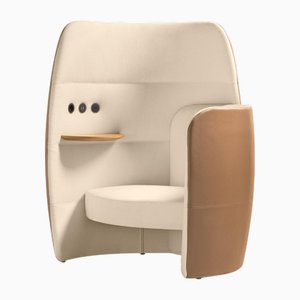 Only Ju Relax Pod Seating with Oak Shelf and USB Socket by Quinti Sedute