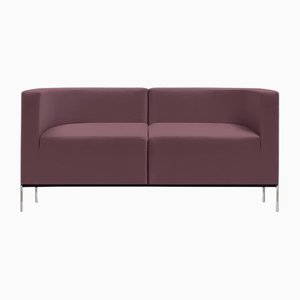 Hub Two-Seater Sofa in Stainless Steel and Upholstery by Quinti Sedute