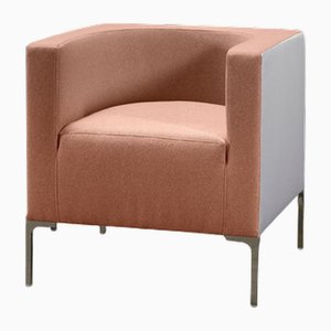 Sillón Hub de acero inoxidable y tapicería de Quinti Sedute