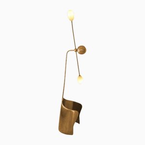 Moulin Floor Lamp in Brass and Hand-Blown Glass by Atelier Ellery