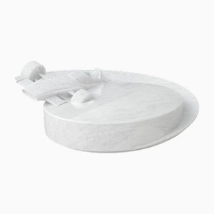 312 B Sculptural Coffee Table in White Marble by Barberini & Gunnell