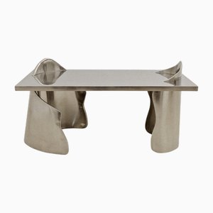 Armand Bureau Tisch aus Inox Edelstahl von Atelier Ellery